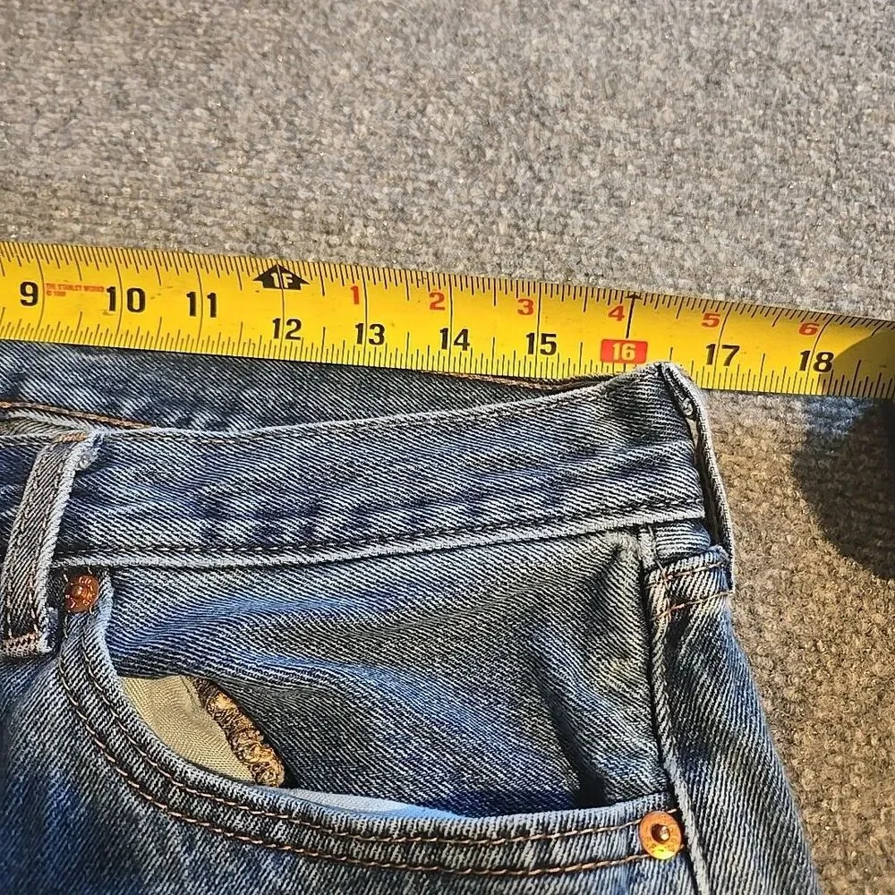 Levi’s 505 Denim Jeans Mens 34x29 Blue Classic 5 Pocket Straight Leg Casual